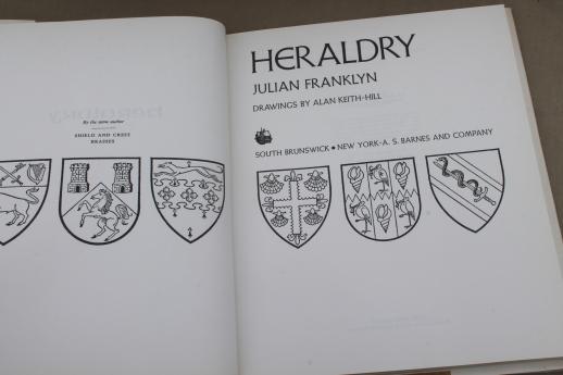 photo of vintage heraldry design w/ color coat of arms illustrations shields, charges & crests #2