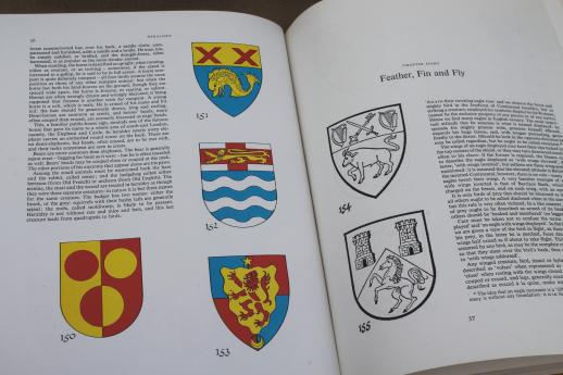 photo of vintage heraldry design w/ color coat of arms illustrations shields, charges & crests #5