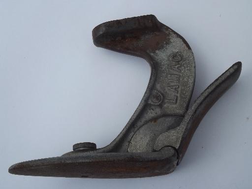 photo of vintage high heel shoe lasts, adjustable cast iron cobbler forms for heels #7