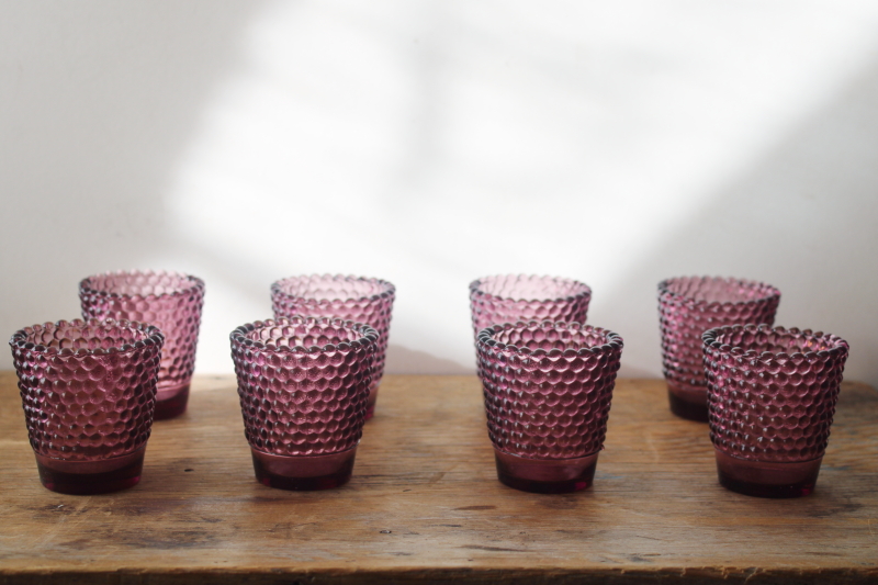 photo of vintage hobnail amethyst glass votive candle holders set of 8, Home Interiors Homeco Taiwan  #1