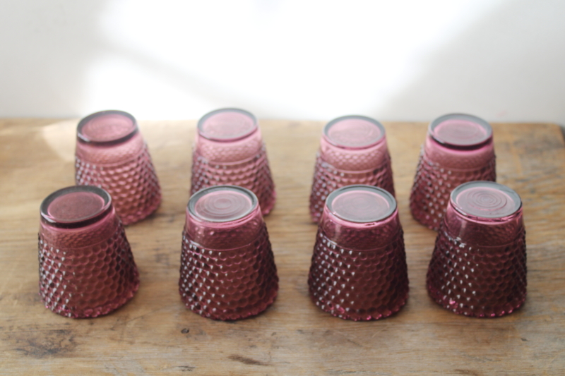 photo of vintage hobnail amethyst glass votive candle holders set of 8, Home Interiors Homeco Taiwan  #5