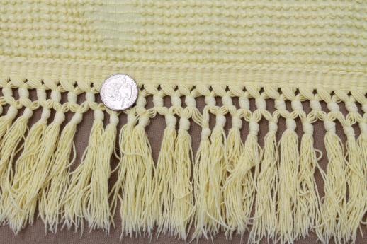 photo of vintage hobnail chenille bedspread, sun yellow cotton candlewick type spread, Bates? #5