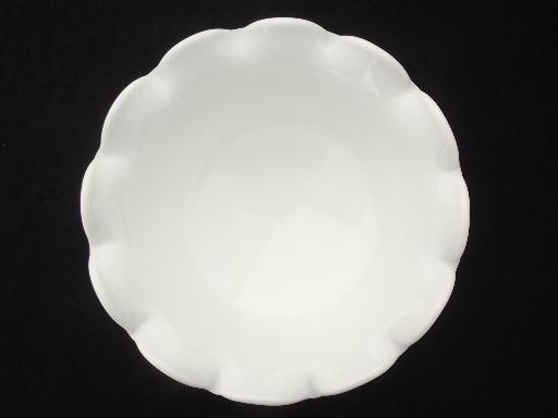 photo of vintage hobnail milk glass compote bowl, large pedestal candy dish  #2