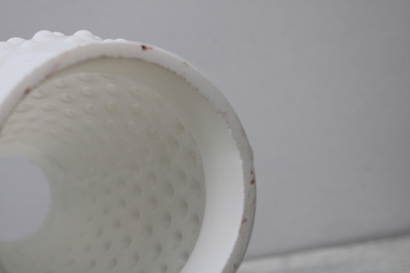 photo of vintage hobnail milk glass hurricane shade, replacement lampshade for table lamp or light fixture #3