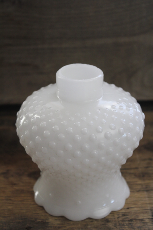 photo of vintage hobnail milk glass lampshade, small globe hurricane shade for boudoir lamp or hanging light #3