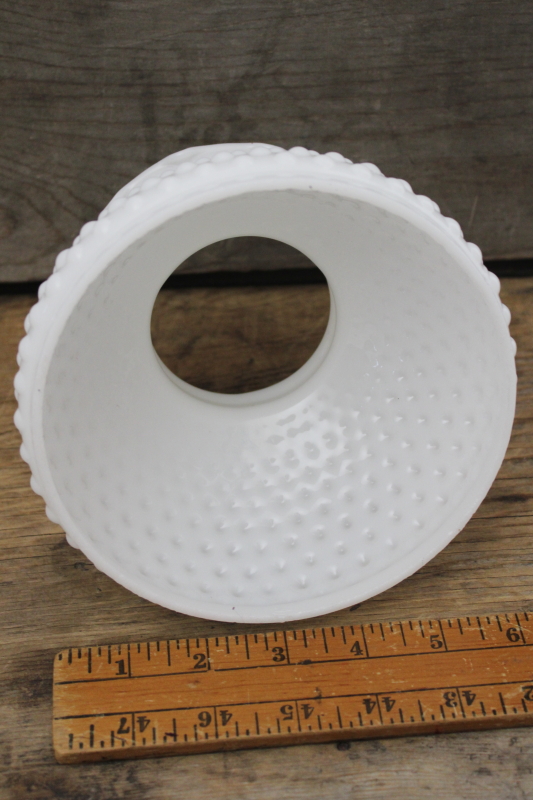 photo of vintage hobnail milk glass replacement shade for chandelier or small student lamp #2