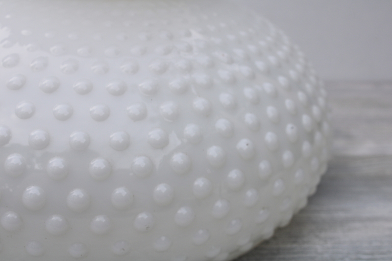 photo of vintage hobnail milk glass shade, replacement lampshade for large table lamp or hanging light #6