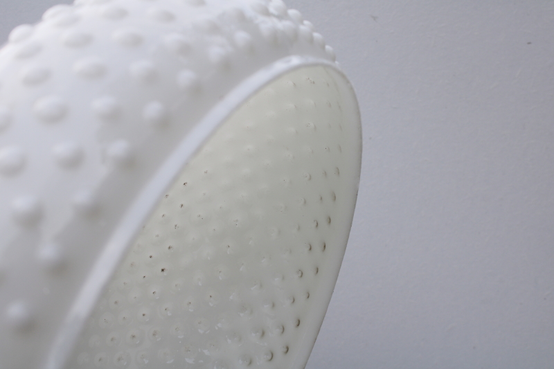 photo of vintage hobnail milk glass shade, replacement lampshade for large table lamp or hanging light #7