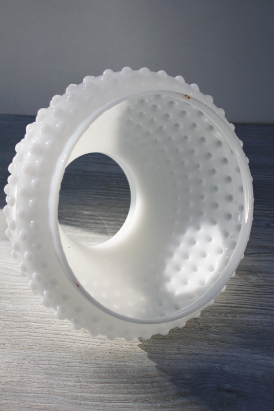 photo of vintage hobnail milk glass shade, replacement shade for student lamp or light fixture #2