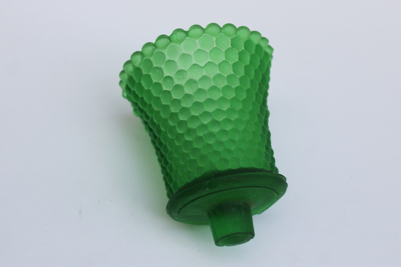 photo of vintage hobnail pattern emerald green glass peg votive cup candle holder  #1