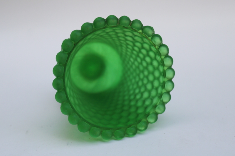 photo of vintage hobnail pattern emerald green glass peg votive cup candle holder  #3