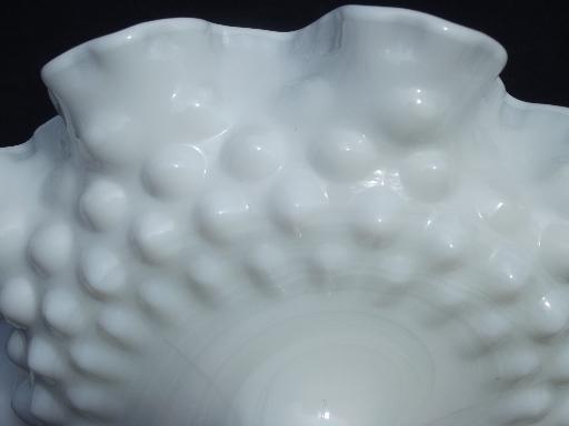 photo of vintage hobnail pattern milk glass compote bowl or candy dish #6