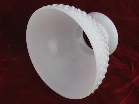 photo of vintage hobnail pattern milk white glass replacement student lamp shade #2