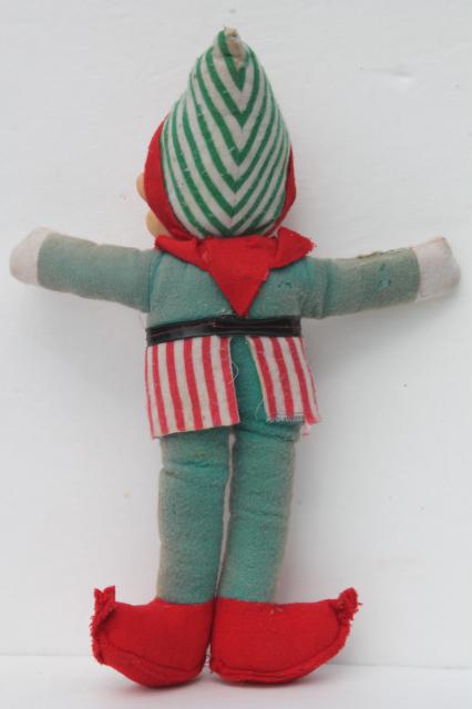 photo of vintage holiday Christmas elf, knee hugger pixies, Dream doll Santa in nightshirt #8