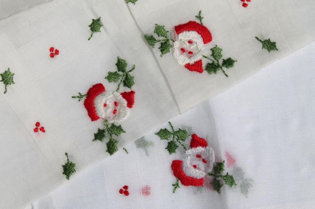 photo of vintage holiday hankies, collection of Christmas handkerchiefs #8