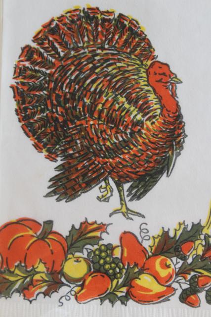 photo of vintage holiday party paper napkins, Halloween & Thanksgiving retro art graphics #8