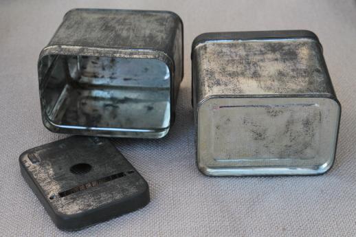 photo of vintage home budget bank, slotted metal money box, industrial style #9