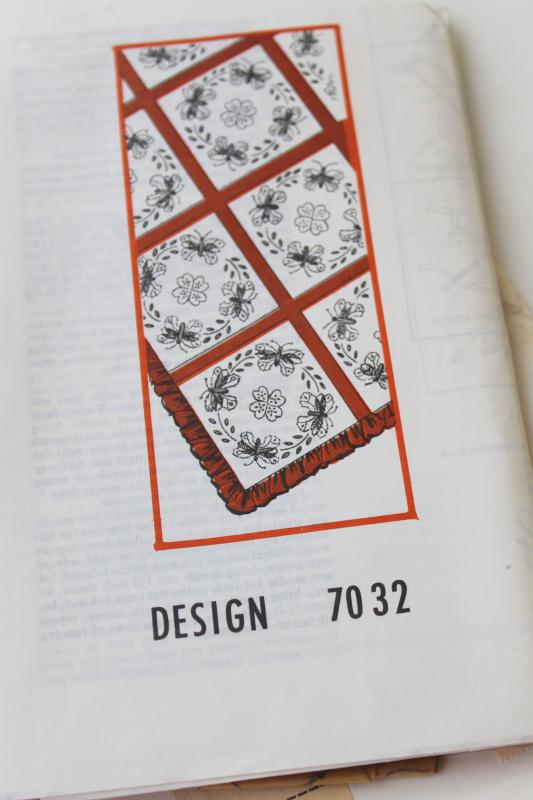 photo of vintage home decor sewing patterns, bedspreads to sew, embroidery transfers #3