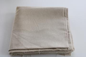 catalog photo of vintage homespun unbleached cotton fabric, grain sack style for rustic primitive farmhouse