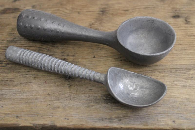 photo of vintage ice cream scoops, sturdy all metal aluminum made for ice cream parlor #1