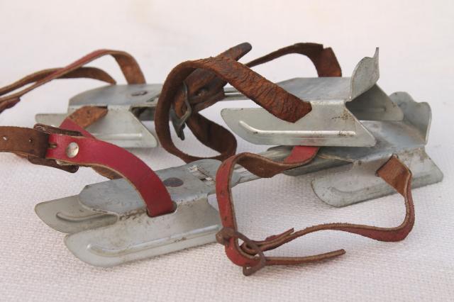 photo of vintage ice skates, double blade beginner's training safety skates for children #1