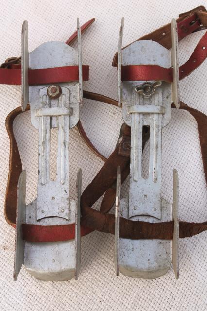 photo of vintage ice skates, double blade beginner's training safety skates for children #2