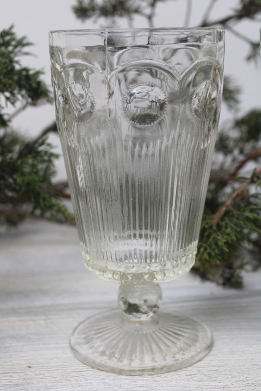 photo of vintage iced tea glasses St Genevieve or Manhattan bullseye Bartlett Collins footed tumblers #2