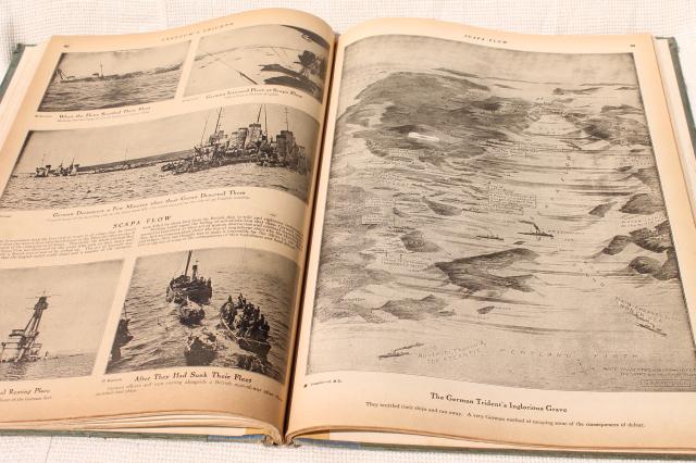 photo of vintage illustrated history of the Great War, 1919 book published by Woman's Weekly, WWI maps & photo #4