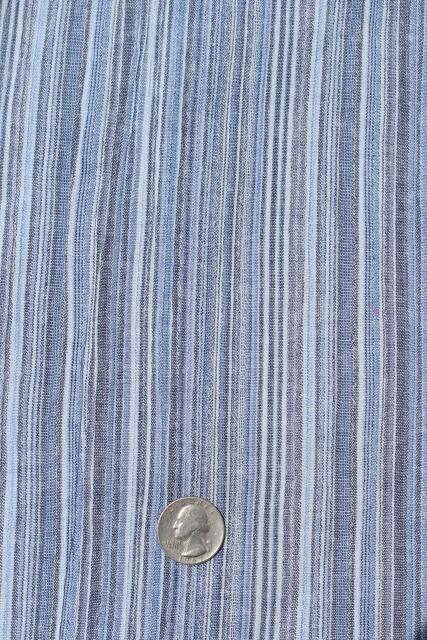 photo of vintage indigo blue striped blues crinkle texture cotton shirting gauze fabric #4