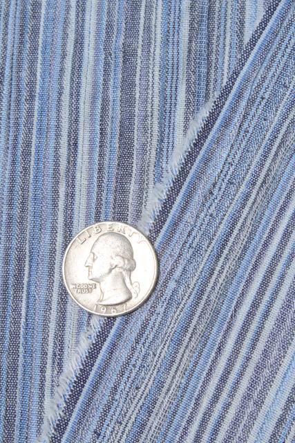 photo of vintage indigo blue striped blues crinkle texture cotton shirting gauze fabric #5