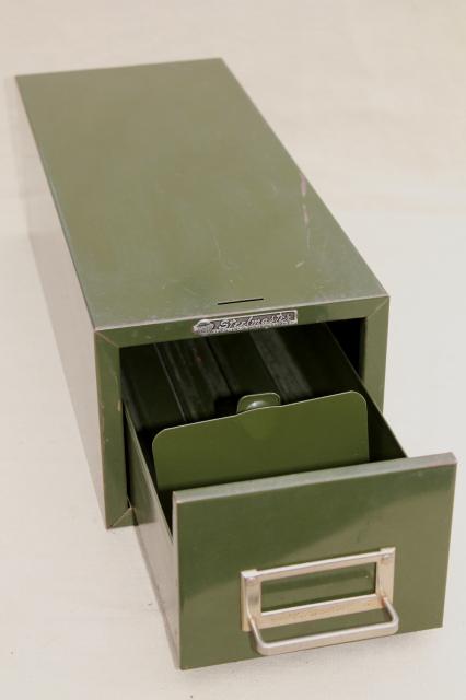 photo of vintage industrial Steel Master card file cabinets, office / library reference drawers #10