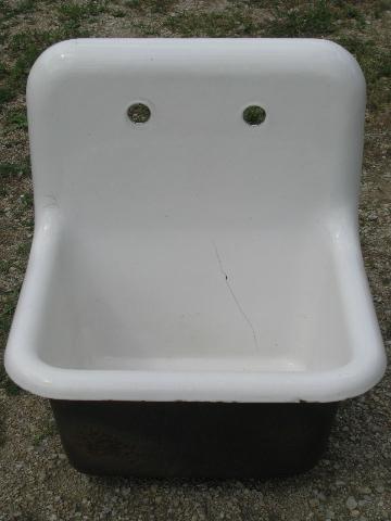 photo of vintage industrial apron utility sink, farmhouse laundry sink #1