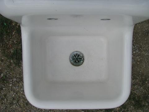 photo of vintage industrial apron utility sink, farmhouse laundry sink #3