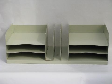 photo of vintage industrial machine-age desk tray organizer #1