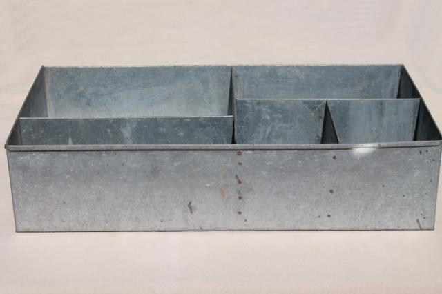 photo of vintage industrial metal parts bin tool box, sorter / organizer for table or wall moun #2