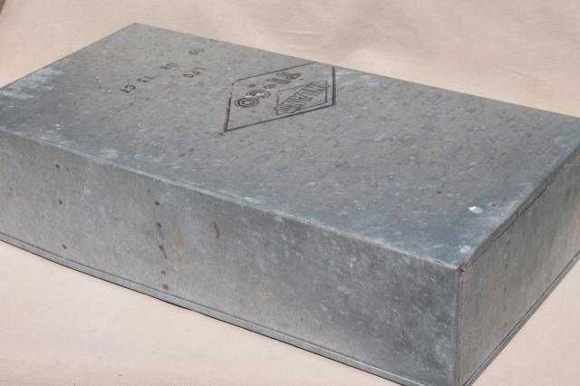 photo of vintage industrial metal parts bin tool box, sorter / organizer for table or wall moun #6