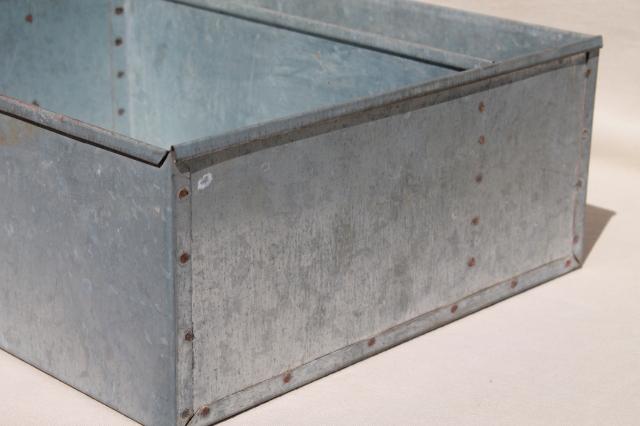 photo of vintage industrial metal parts bin tool box, sorter / organizer for table or wall moun #7