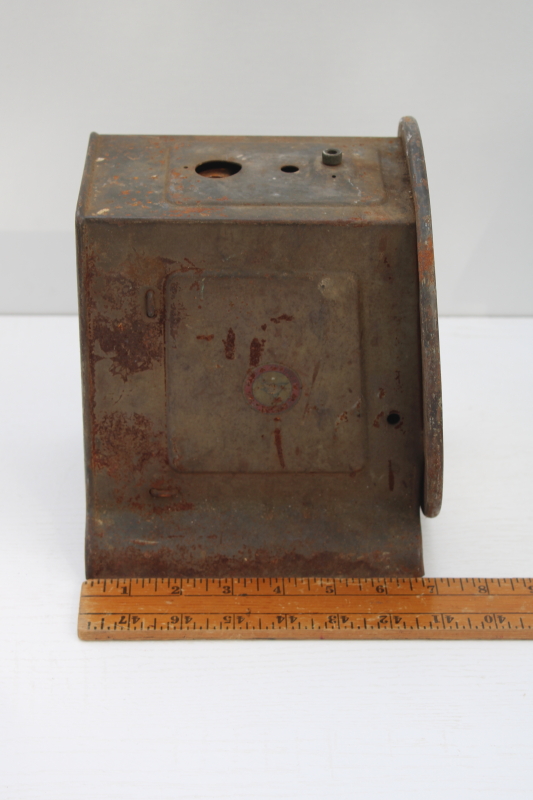 photo of vintage industrial metal scale base weighs up to 60 pounds, gauge face w/ detailed calibration & numbers #5