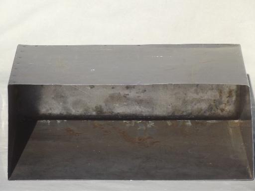 photo of vintage industrial metal storage box, heavy stainless steel bin or wall box #5