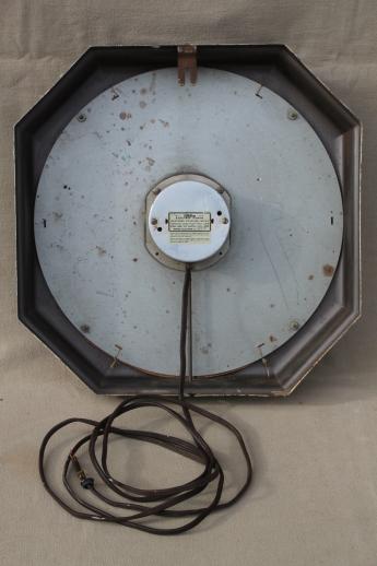 photo of vintage industrial schoolhouse wall clock, mid-century modern machine age #7