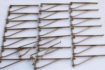 catalog photo of vintage industrial shelf brackets, nickel steel supports for glass shelving apothecary dental cabinet