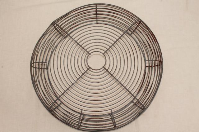 photo of vintage industrial steel wine fan cage basket for large machine age electric fan #1