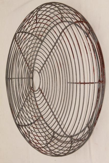 photo of vintage industrial steel wine fan cage basket for large machine age electric fan #2