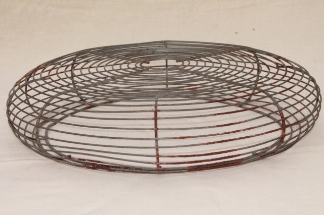 photo of vintage industrial steel wine fan cage basket for large machine age electric fan #3