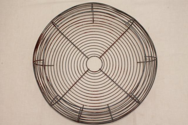 photo of vintage industrial steel wine fan cage basket for large machine age electric fan #4