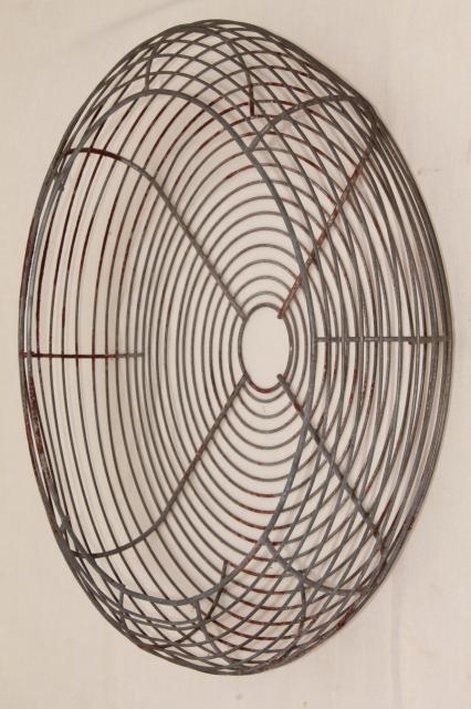 photo of vintage industrial steel wine fan cage basket for large machine age electric fan #5