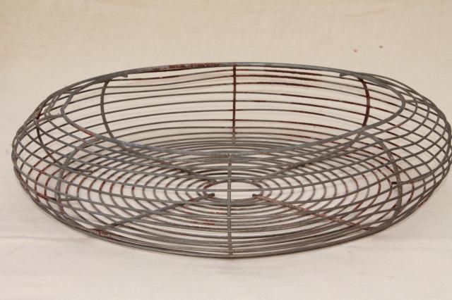 photo of vintage industrial steel wine fan cage basket for large machine age electric fan #6