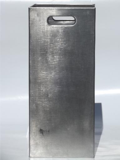 photo of vintage industrial storage bin cheese box, stainless steel dairy equipment #3