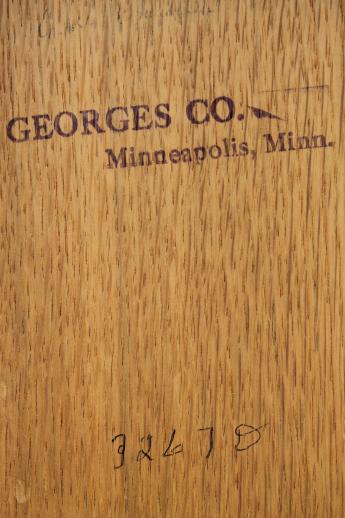 photo of vintage industrial style oak card file box, machine age office / library catalog file #7