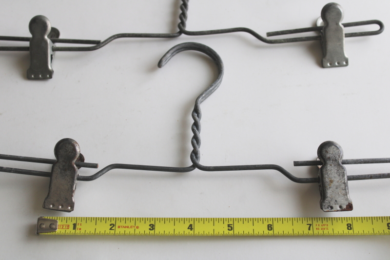 photo of vintage industrial style zinc wire laundry hangers w/ strong pinch spring clips  #2